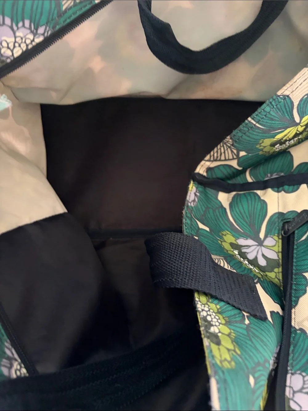 Thirty-One Floral Tote Organizer Bag in Teal & Green